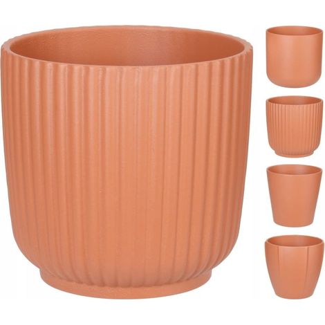 Vaso da fiori in ceramica color terracotta, 18,5x18 cm