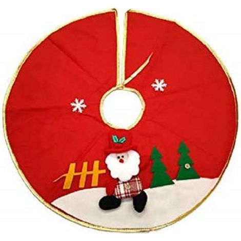 TrAdE Shop Traesio - Gonna Copribase Albero Rosso Babbo Natale Base 60cm Tappeto Casa Addobbi Festa -