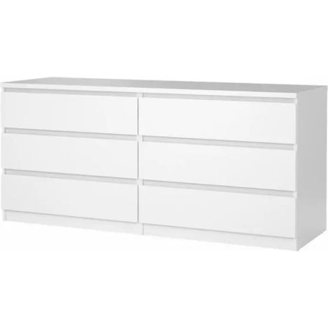 cassettiera 6 cassetti "naia" bianco lucido 153,8x50x70,1 cm (1/4)