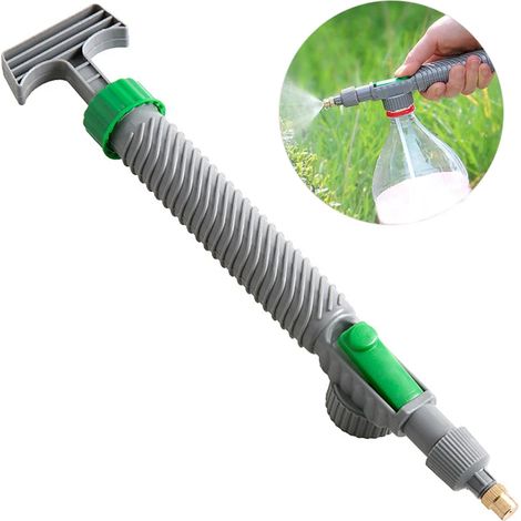 (gris) Arroseur de jardin, vaporisateur pour bouteilles de boissons, tête de pulvérisation pour cola, universel, à mouvement alternatif, extractible, désinfectant, pour l'arrosage des légumes (1/5)