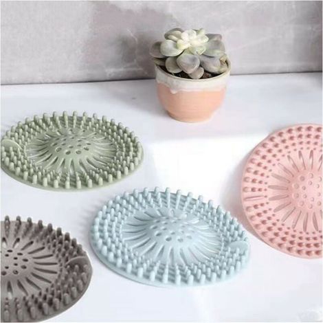 4-Piece Shower Drain Cover, Silicone Shower Filter, Hair Drain Plug with Suction Cup for Kitchen and Bathroom YMYNY (1/4)