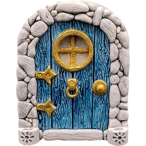 Porte féérique miniature pour arbres, décoration extérieure jardin féerique, accessoire sculpture d'art mural pour chambre d'enfant et arbres (1/5)