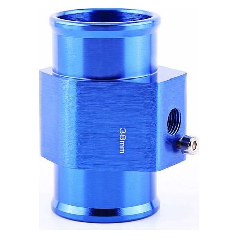 Adaptateur de capteur de température d'eau universel, raccord en métal bleu pour tuyau de voiture, 38mm (1/5)