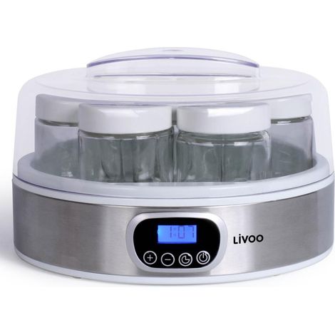 Yaourtière programmable 7 pots – Couleur gris – Jusqu'à 14h de programmation – DOP216 – Livoo
