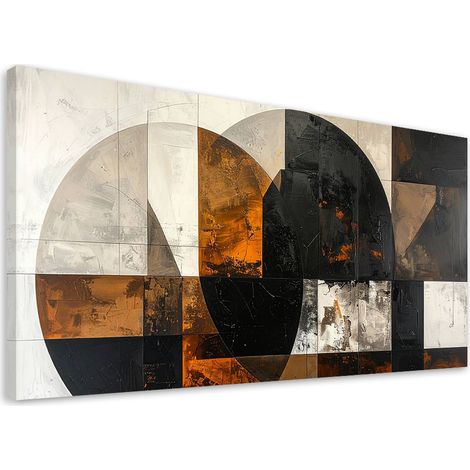 Wandbild Abstraktion mit Kreisen braun-grau 80x40 cm (1/5)