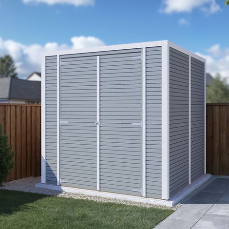 Abri de jardin bois Bertilo Fineline 18mm 4,20m² gris (1/5)