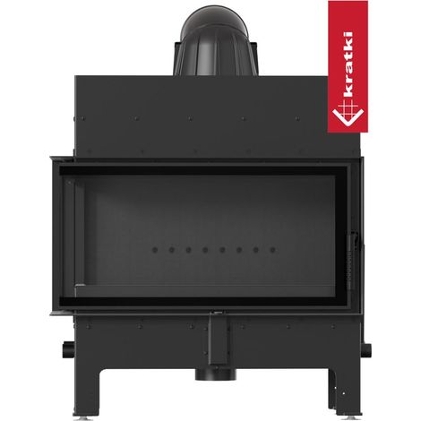 Kratki Kamineinsatz aus Stahl KRATKI FLOKI L BLACK links 12 kW Ø 200 mit Türfeder (1/5)
