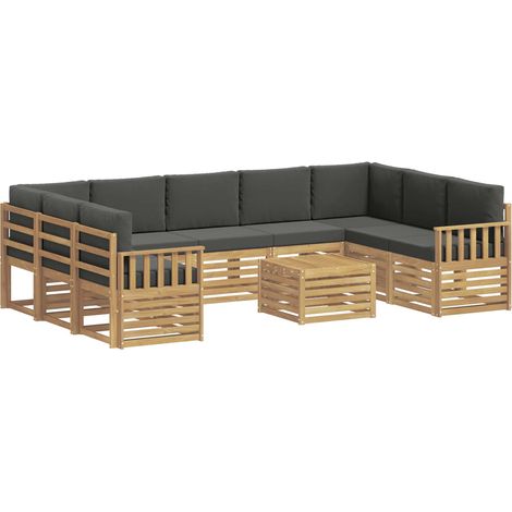 Ensemble de canapés d'extérieur 10 pc Blanc et Anthracite vidaXL