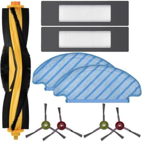 Accessoires pour Ecovacs Ozmo 950 920 N8 Pro N8 Pro+ T8 T8+ T8 AIVI T8 Max T9 T9+ (1 brosse principale, 2 chiffons de nettoyage, 2 filtres (éponge + filtre), 4 brosses latérales) (1/5)