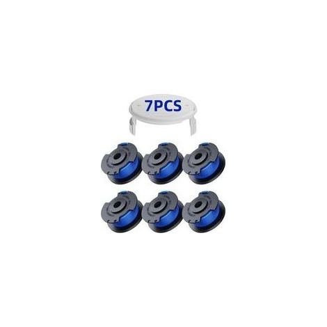 Bobines de rechange en 7 pièces pour tondeuses à gazon Ryobi One+ AC14RL3A, diamètre 1,65 mm, longueur 3,4 m (6 bobines de coupe, 1 couvercle) (1/2)
