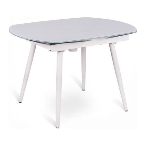 Kyoto Four ausziehbarer Tisch aus weißem gehärtetem Glas bis zu 180 cm (1/5)
