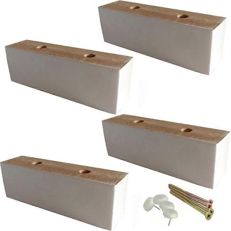 Pieds de meubles en bois massif, accessoires pour pieds de canapé en bois de 5 cm, pieds de support pour armoires, pieds de table basse (rouges) et blancs. (1/5)