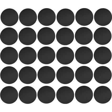 30x Cache vis adhésif autocollant diamètre 20mm bouchon trou meuble table chaise maison, noir (1/3)