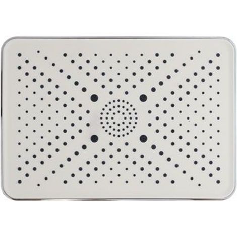 TRADE SHOP - Soffione Doccia Bagno Rettangolare Ugelli Fori Miscelatore 32x22cm Abs Cromato 87538 - (1/2)
