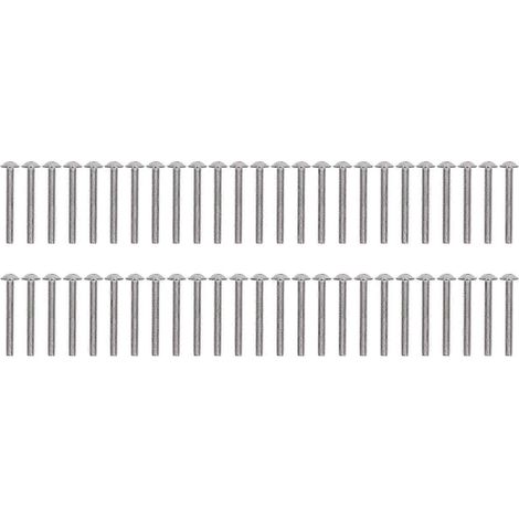 50 Stück Flanschschrauben mit Linsenkopf, A2-70 Edelstahl, Linsenkopfschrauben mit Innensechskant, M5x45 mm (1/4)