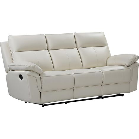 Vente-Unique – Canapé relax 3 places en cuir de buffle – Dossier inclinable – Confort d'assise équilibré – Charge maximale 360 kg – Dimensions 208x92x102 cm