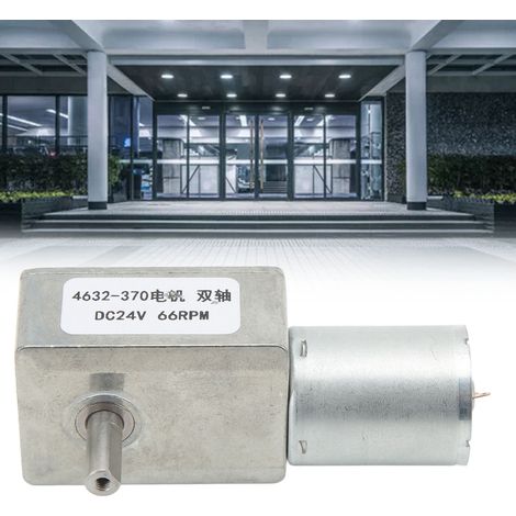 Moteur à engrenages à vis sans fin à double arbre 4632-370 DC24V 66 tr/min (1/5)