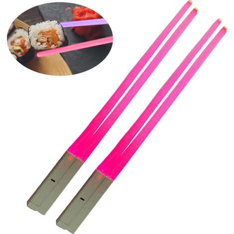 Chopsticks LED - Lumineux Rouge et Bleu - Avec Piles LR41 - Pour Sushi et Cuisine Asiatique - 2 Paires (1/5)