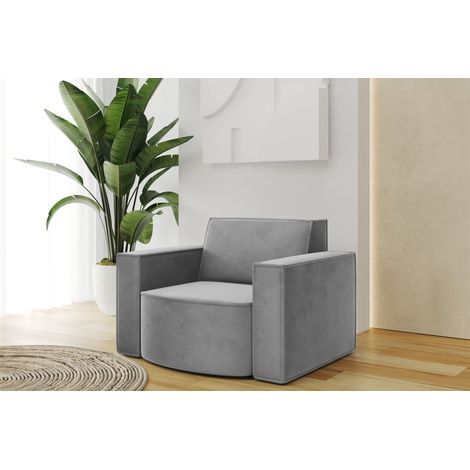 Sessel Designersessel PALMA in Stoff Opera Velvet Grau (1/2)
