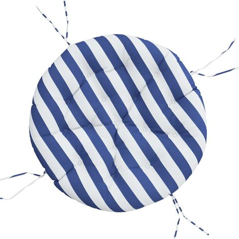 Maison Exclusive - Cuscino Rotondo Righe Blu Bianche Ø 100x11 cm in Tessuto Oxford
