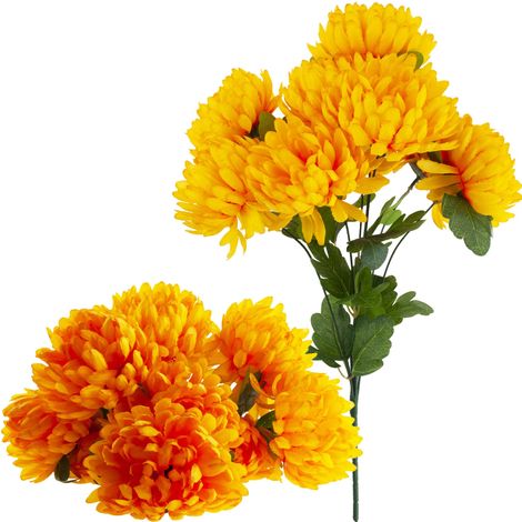 CV36254-2 CHRYSANTHÈMES BOUQUET ARTIFICIEL DE FLEURS DE CHRYSANTHÈMES POUR UN VASQUE (1/5)