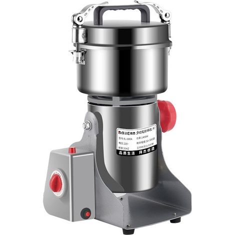 300g Moulin à Céréales Électrique avec Minuterie Moulin à Épices en Acier Inox Broyeur Ultrafin Moteur Commercial.