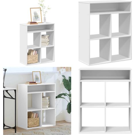 Estantería librería madera contrachapada blanco 66x31x80 cm - Estantería de madera - Estantería decorativa