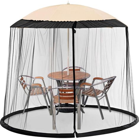 Moustiquaire Pour Parasol, Moustiquaire De Parasol, Moustiquaire Exterieur Filet Anti-Moustiques Moustiquaire Réglable Pour Parasol De 230x300cm Parasols, Avec Fermeture Éclair, Moustiquaire Parasol (1/5)