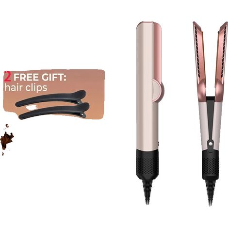 Piastra per capelli, funzionalità 2 in 1, controllo intelligente della temperatura, rosa - con 2 clip, EU-b (1/2)