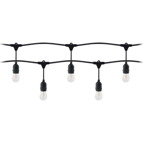 Guirlande Guinguette LED 220V 10M avec 10 Ampoules E27 1W Raccordable - Blanc Chaud 2300K - 3500K - Blanc Chaud (2300K - 3500K) - SILAMP (1/2)
