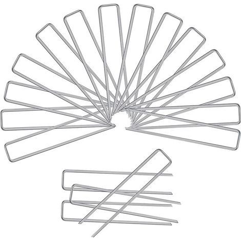 Piquets de Fixation pour Jardin, Pelouse Agrafes en Forme de U pour Bache Anti-Mauvaises Herbes, Galvanisés à Chaud (3x150x25mm)-Différentes options de quantité (1/5)