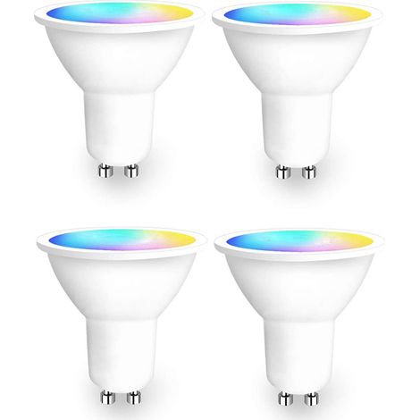 4er-Pack GU10 RGB-LED-Spotlampen – Farbwechsel, dimmbar, warmweiß