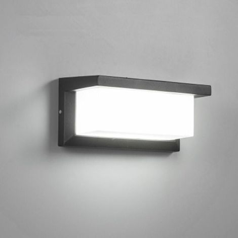 Aplique de pared LED moderno de 18 W para exteriores, resistente al agua IP65, aluminio antracita, iluminación decorativa para patio, jardín, terraza, cerca de la pared, camino, terraza, villa, pasill (1/4)