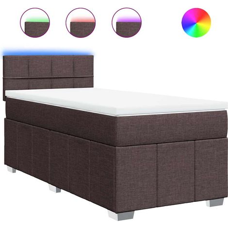 Maison Exclusive - Giroletto a Molle con Materasso Marrone Scuro 90x200 cm Tessuto (1/5)