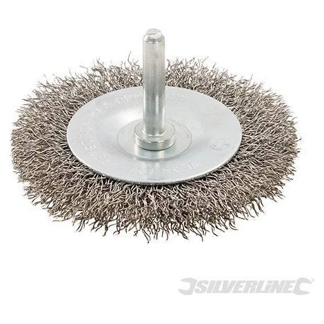 Spazzola rotante in acciaio per trapani Silverline adatta alla rimozione di ruggine vernice e sbavature da saldatura-50mm (1/2)