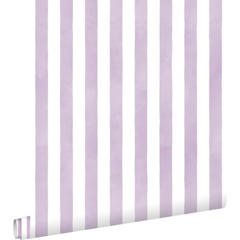 papier peint rayé violet et blanc - ESTAhome (1/5)