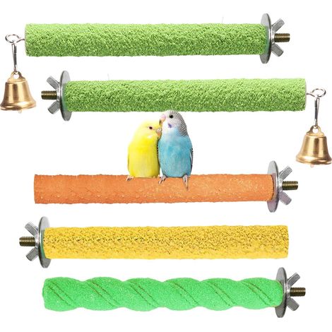 Wooden Perches for Bird Cages, Toys and Birds Sticks for Parrots of Small and Medium Size, Promotes Exercise and Mental Health (1/5)