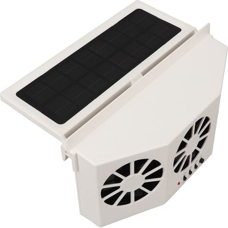 Ventilateur Solaire pour Voiture 1.5W - 3 Sorties d'Air, Ventilation Automobile Écologique, Blanc