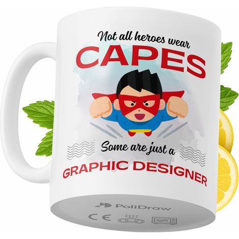 Lustige Kaffee- oder Teetasse mit witzigem Textdesign für Grafikdesigner – ideal für Geburtstage, Namenstage und Feiertage. Hochwertige Tasse für besondere Anlässe im Homeoffice oder Büro. Farbe: Weiß (1/5)