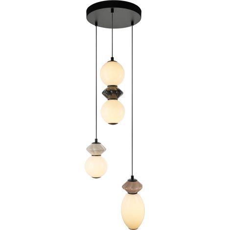 Italux Balos   Suspension Cluster, plafonnier noir mat, blanc chaud 3000K