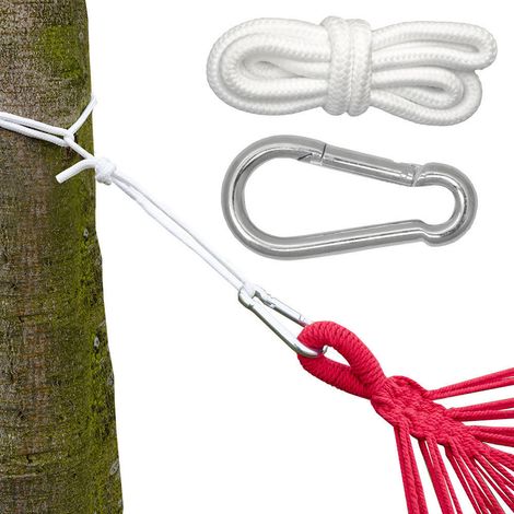 Kit per Appendere Amache e Altalene  Kit Completo incl Moschettoni e Corde  Peso massimo supportato 160 Kg