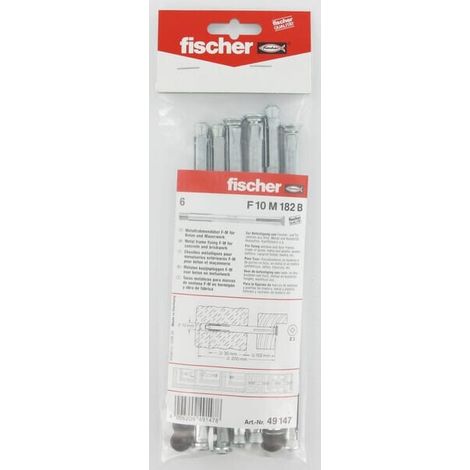 Fischer 6x tassello telaio finestra F 10 M 182 B sacchetto - 49147