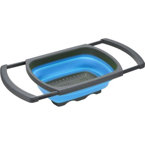 1 Égouttoir pliable, poignée rétractable 38,1-61cm, capacité 6L, silicone alimentaire, pour évier cuisine camping-car (1/4)