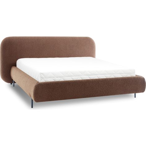 Lit coffre Booby prestige – Velours moderne et rangement optimisé-Marron-140x200 (1/5)