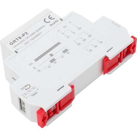 Relais temporisé miniature pour rail DIN - Boîtier ABS ignifuge - 12V à 240V AC/DC - Commande par impulsion (1/5)