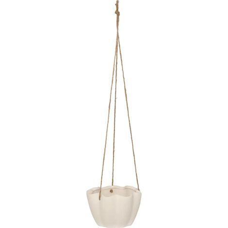 Cache-Pot Suspendu "Wild Romance" 17cm Blanc (1/4)