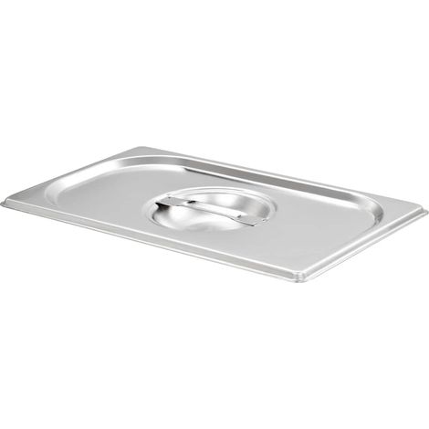 vidaXL Tapas para bandejas Gastronorm 1/4 acero inoxidable 4 unidades (1/2)