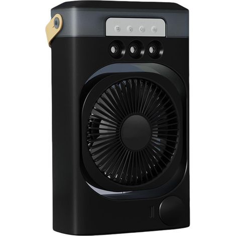 Rechargeable portable desktop air conditioner fan, three ventilation speeds, suitable for office use, black. (1/5)