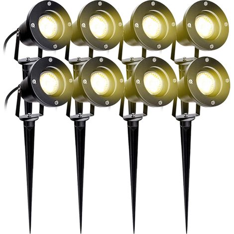 Pack 4W Spot LumtenD Extérieur avec Piquet Éclairage Extérieur LumtenD à Piquer Lampe Jardin étanche IP65, 3000K Blanc Chaud pour (1/5)