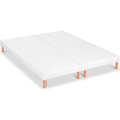 Sommier tapissier Tissu Capucine 80x200 cm - 2x80x200 cm - Blanc (1/5)